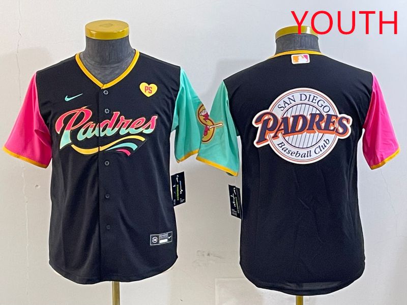 Youth San Diego Padres Blank Black City Edition Game 2025 Nike MLB Jersey style 15->youth mlb jersey->Youth Jersey